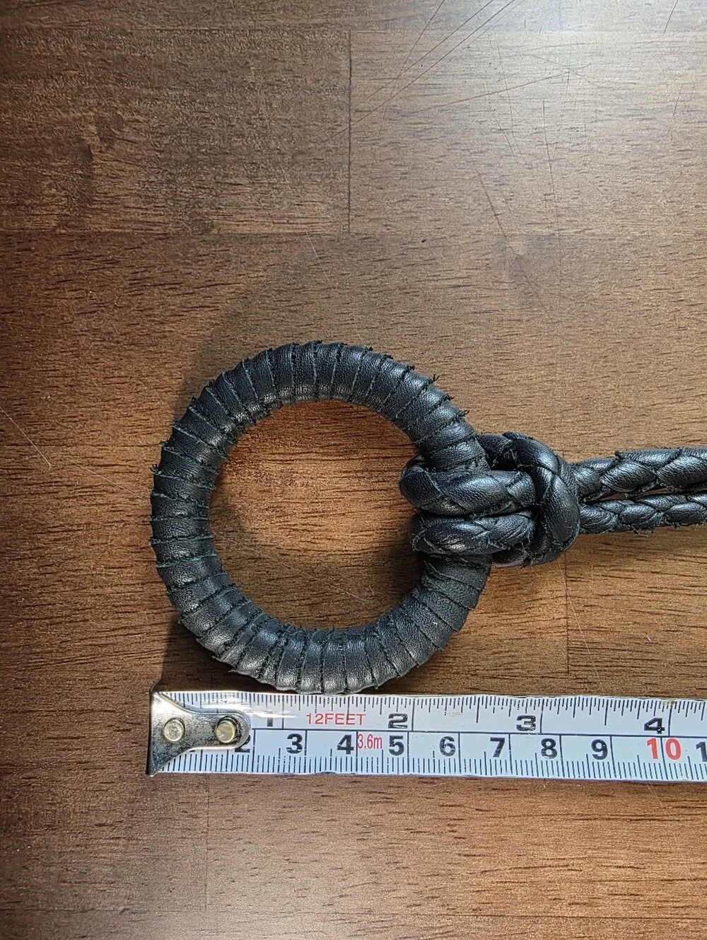Black Braided Leather Wrap Belt O-Ring Tassel Fringe Boho Western